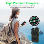 Lade das Bild in den Galerie-Viewer, BAOKALER 30000mAh Solar Charger for Cell Phone iPhone, Portable Solar Power Bank with Dual 5V USB Ports, 2 Led Light Flashlight, Compass Battery Pack for Outdoor Camping Hiking(Green)

