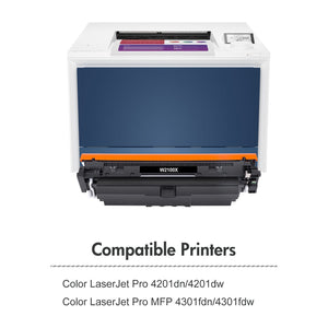 WITH CHIP 210X 210A Laserjet Toner Cartridge Compatible for HP 210X W2100X 210A W2100A High Yield Toner for HP Laserjet 4301fdn 4201dn 4201dw 4301fdw Printer Ink 4-Pack