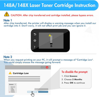 148A 148X Toner Cartridge Black with Chip Compatible for HP 148A W1480A 148X W1480X Laserjet Pro 4001dn MFP 4101fdw 4101fdn 4001n 4001dn 4001dw 1 Pack