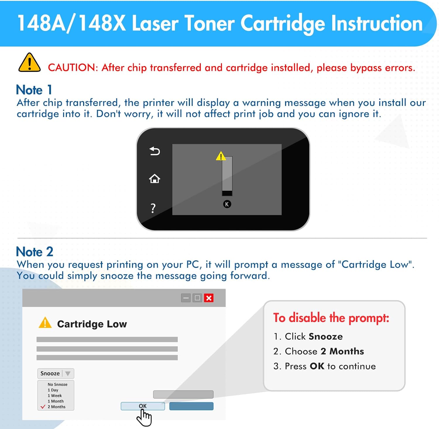 148X Toner Cartridge 148A High Yield Compatible for HP W1480X 148X 148A Laserjet Pro 4001dn MFP 4101fdw 4101fdn 4001n 4001dn 4001dw (2-Pack)