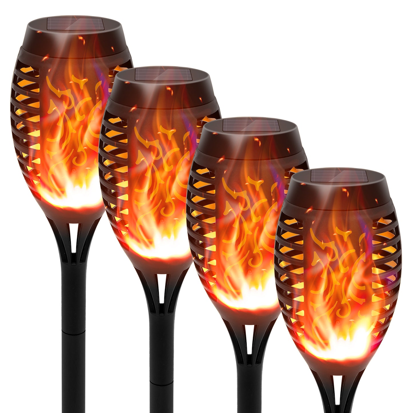Outdoor Solar Lights, Solar Torches with Flickering Flame, 4PCS