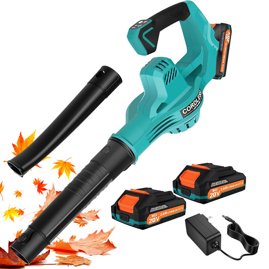 BAOKALER Cordless Leaf Blower, 160MPH 20V Handheld Electric Leaf Blowers with 2 Battery, Lightweight Battery Powered Leaf Blower
