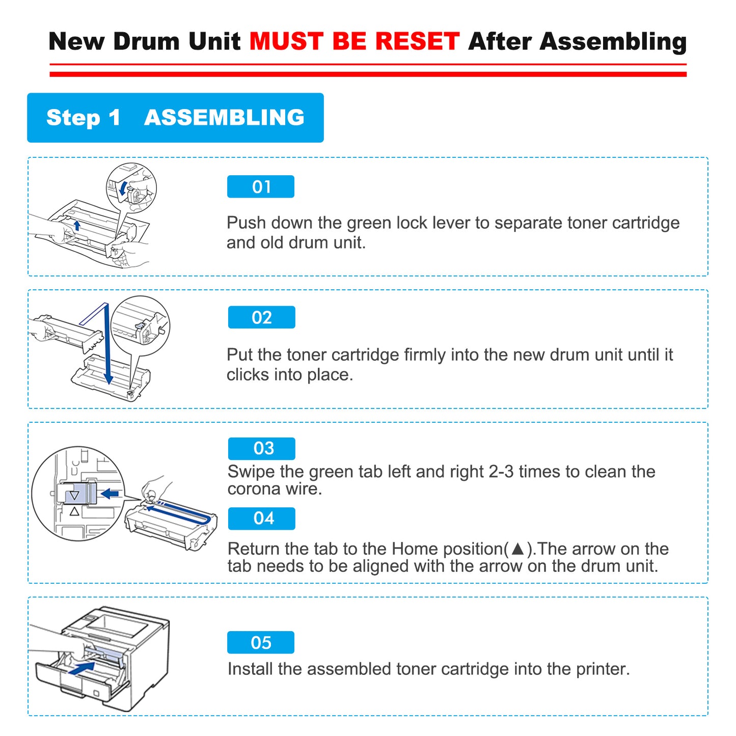Amstech 1-Pack Compatible Drum Unit for Brother DR-820 DR820 DR 820 HL-L5000D L5200DW L6400DW MFC-L5700DW L5850DW L6700DW L6800DW DCP-L5500DN Printer(Black)