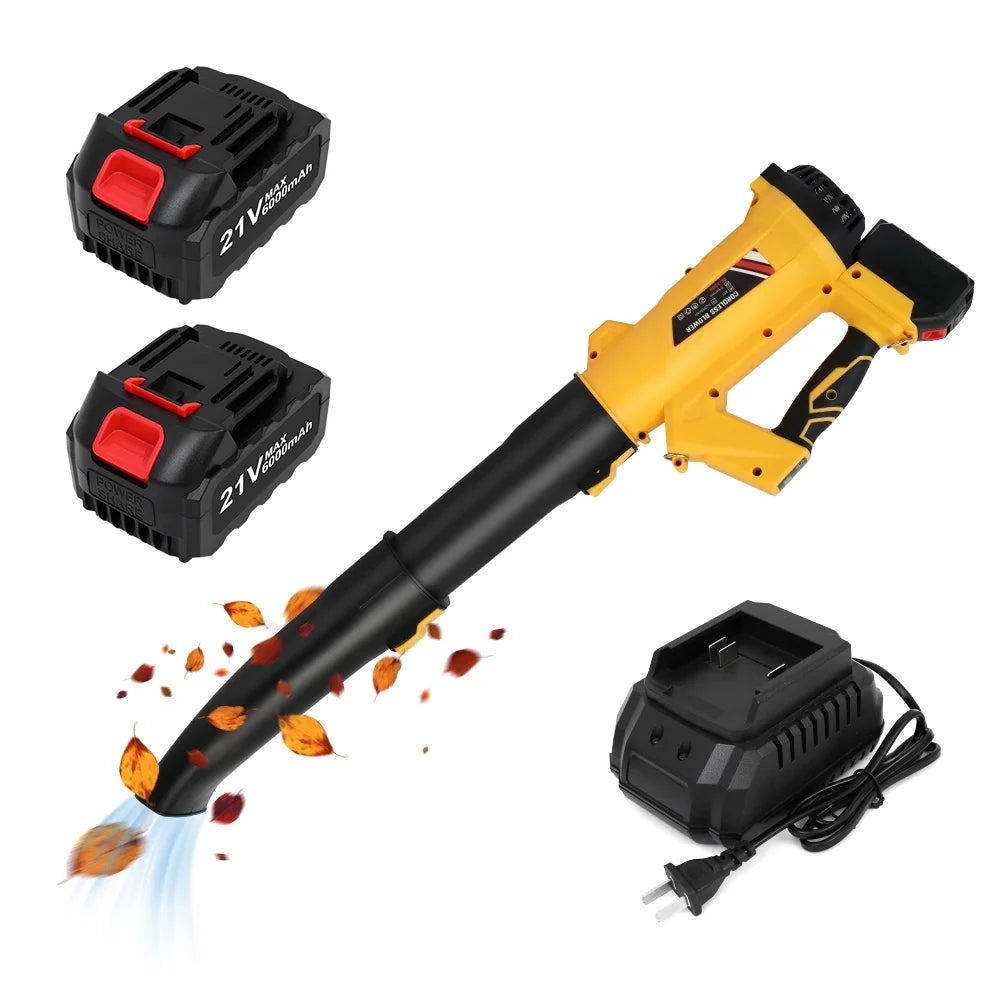 Leaf Blower, 170MPH 21V Leaf Blower Cordless with 2X6.0Ah Battery & Charger, Electric Leaf Blower for Lawn Care, Battery Powered Leaf Blower for Snow Blowing & Yard Patio Garden Cleaning
