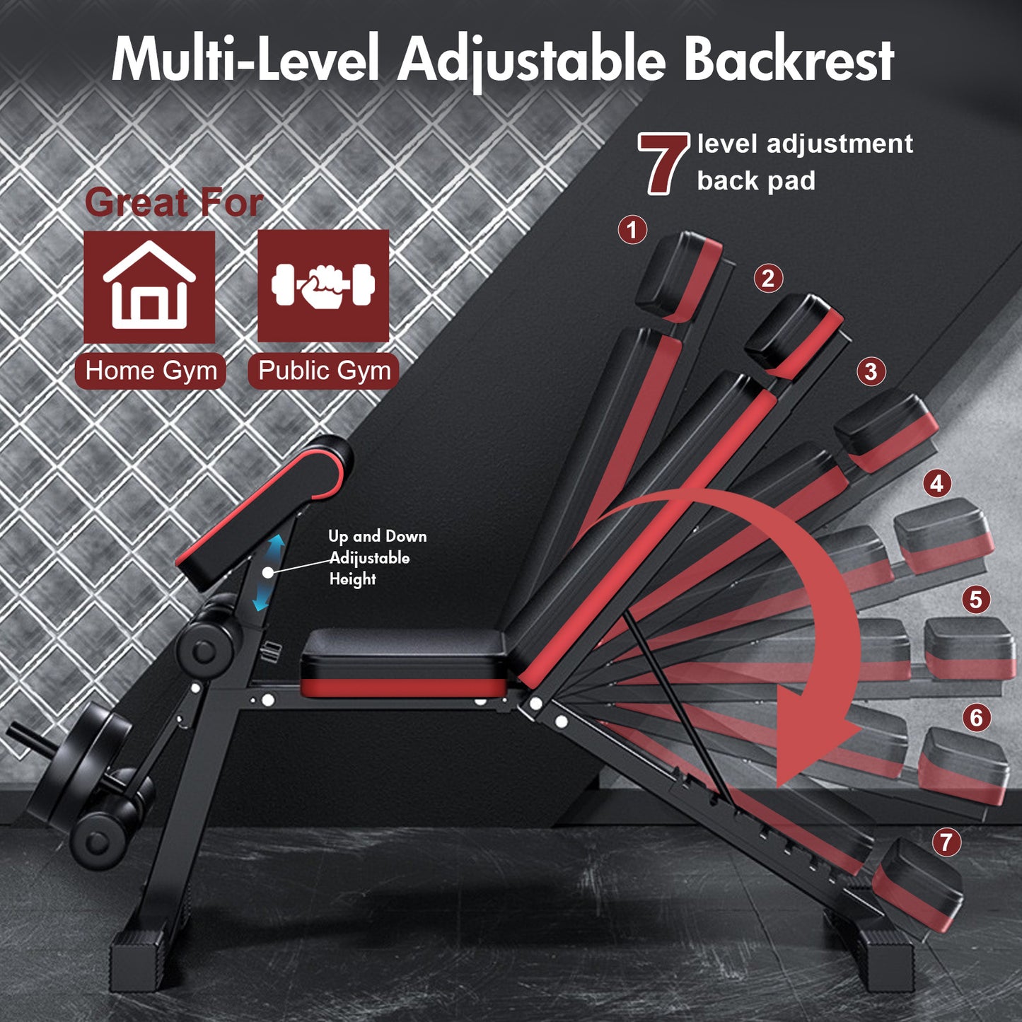 BAOKALER-7-Levels-Adjustable-Weight-Bench-with-Extended-Headrest-&-Leg-Extension,-Foldable-Dumbbell-Workout-Bench,-Supports-Up-to-770-lbs,-Incline-&-Decline-Positions-for-Full-Body-Strength-Training