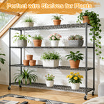 Lade das Bild in den Galerie-Viewer, Storage Shelves Metal Shelving Unit with Wheels, 4 Tier Shelving Heavy Duty Wire Shelves for Garage, 59"×24"×75.6", Black

