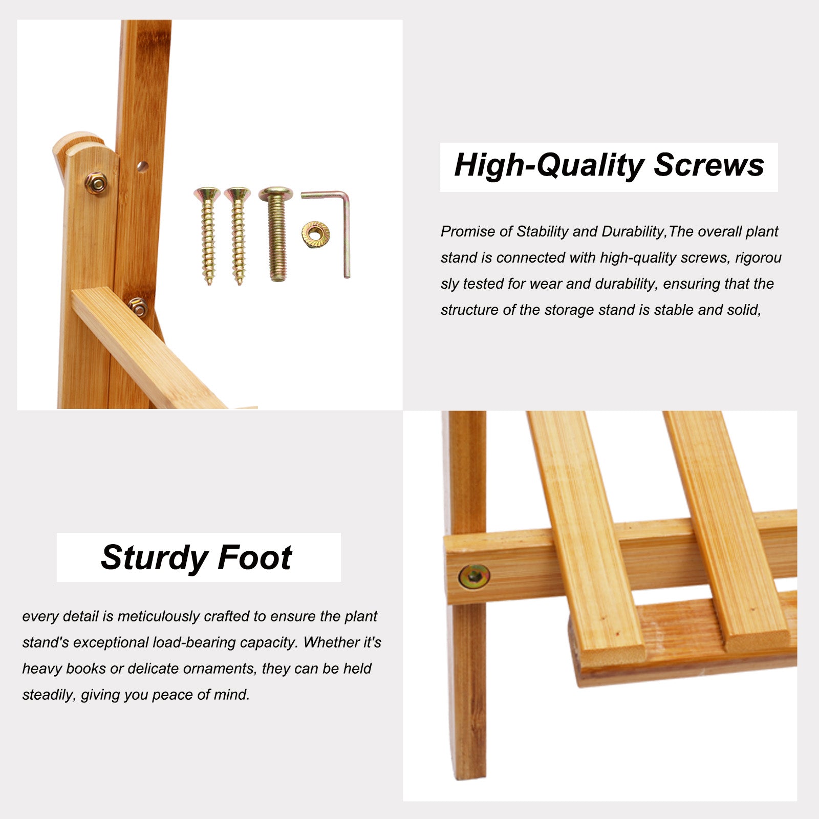 Plant Shelf, Bamboo 3-Tier Hanging Plant Stand Planter Shelves Flower Pot Organizer Rack Folding Display Shelving Plants Shelf Unit Holder
