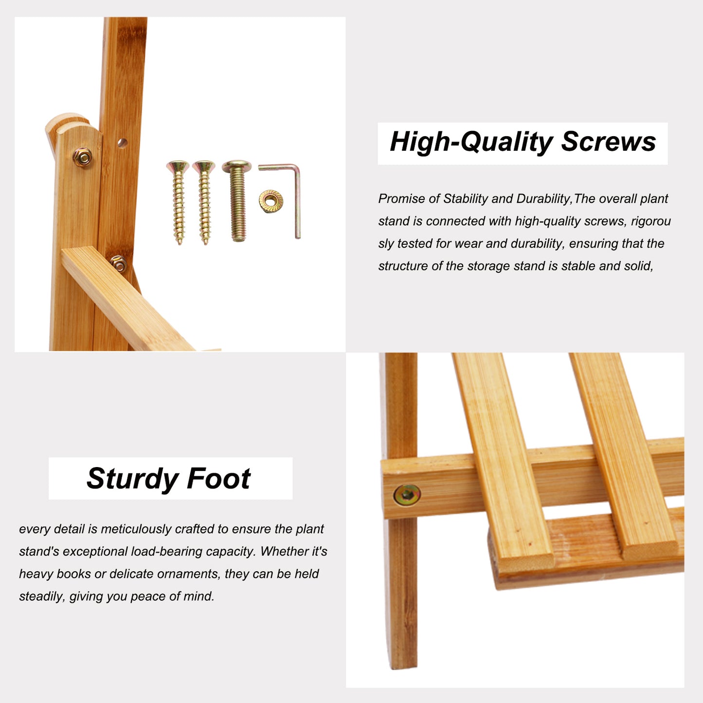 Plant Shelf, Bamboo 3-Tier Hanging Plant Stand Planter Shelves Flower Pot Organizer Rack Folding Display Shelving Plants Shelf Unit Holder