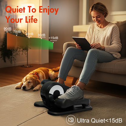 ALSO GO Under Desk Elliptical Machine, Leg Exerciser Electric for Seniors Adults, Ellipse Leg Exerciser with 12 Speed & 12 Mode, Quiet & Portable