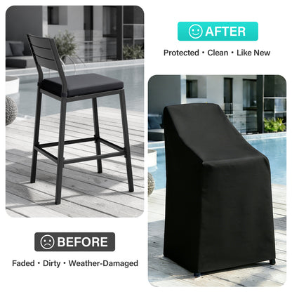 Patio Chair Covers,Outdoor Chair Cover,2 Pack Waterproof Patio Furniture Covers for Outdoor Furniture, Large Covers for High-Back Chiar/Stackable Outdoor Chairs, 25" L x 25" W x 47"H,Black
