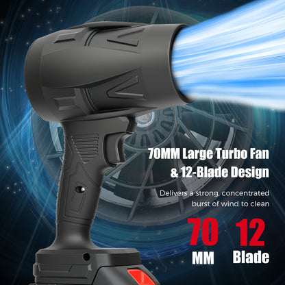 Cordless Leaf Blower, 4AH Handheld Leaf Blower with 2 Batteries and Charger,Infinitely Variable Speeds for Patio Cleaning, Lawn Care