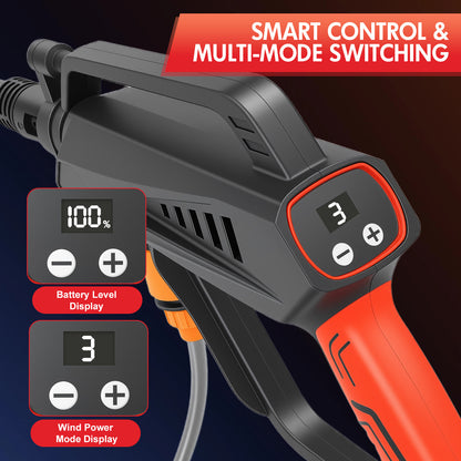 Cordless Pressure Washer with Brushless Motor, 870PSI Portable Power Washer with 24V 6AH Battery, 6 in 1 Nozzle and Digital Display, Black