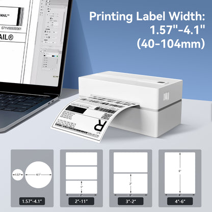 Label Printer, 4x6 Thermal Bluetooth Shipping Label Maker for Packages, Compatible with Windows iOS Android, Wireless Sticker Printing for Business and Home