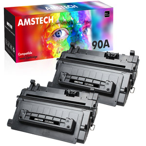 Amstech Compatible Toner Replacement for HP 90A CE390A Black Toner works with HP LaserJet Enterprise M4555 MFP 600 M601 M602 M603 Printer Ink(2-Pack)