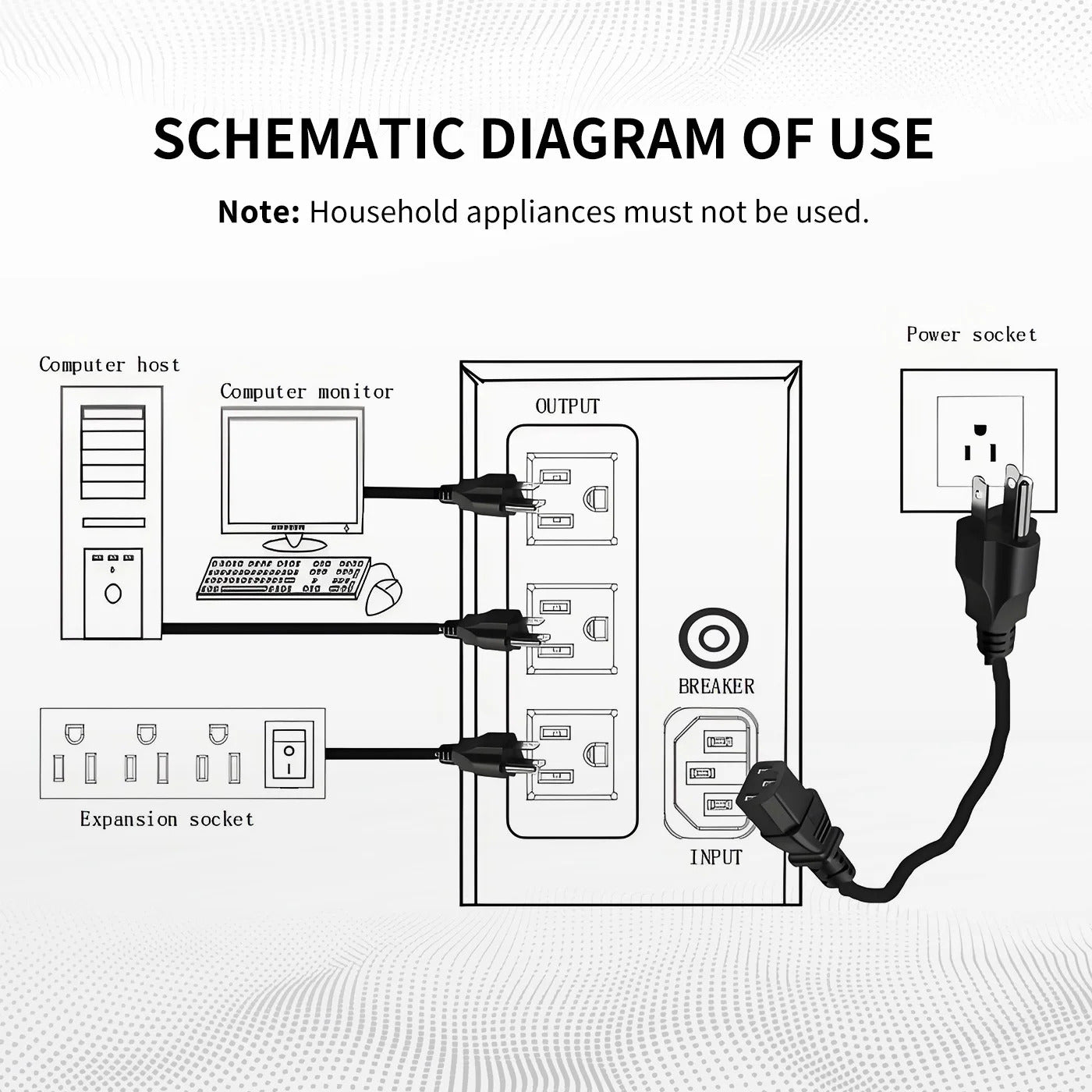 UPS 600VA/330W Backup Power, 3 Outlets, Battery Backup with Surge Protection, Only Suitable for Desktop computer