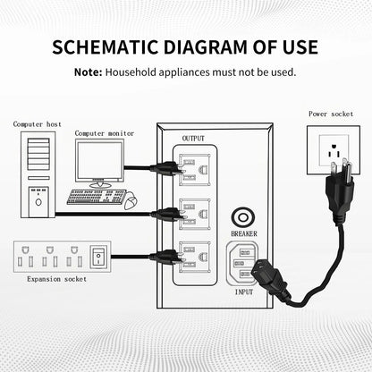 UPS 600VA/330W Backup Power, 3 Outlets, Battery Backup with Surge Protection, Only Suitable for Desktop computer