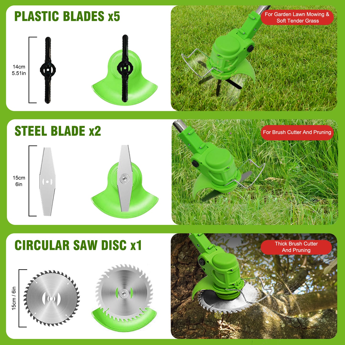 24V 650W Lawn Mover Electric Grass Trimmer Cordless W/2 Batteries, Battery Weed Eater, Electric Weed Wacker, Lawn Mower Cordless Pruning Cutter Weed Wacker Garden Trimming Tool