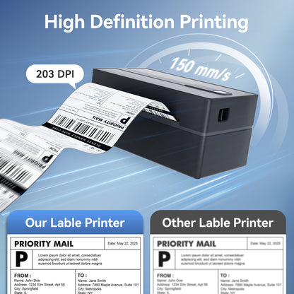 4x6 Thermal Label Printer, Bluetooth Wireless Sticker Printer for Shipping, Business and Home Use, Compatible with iOS Android MacOS Windows