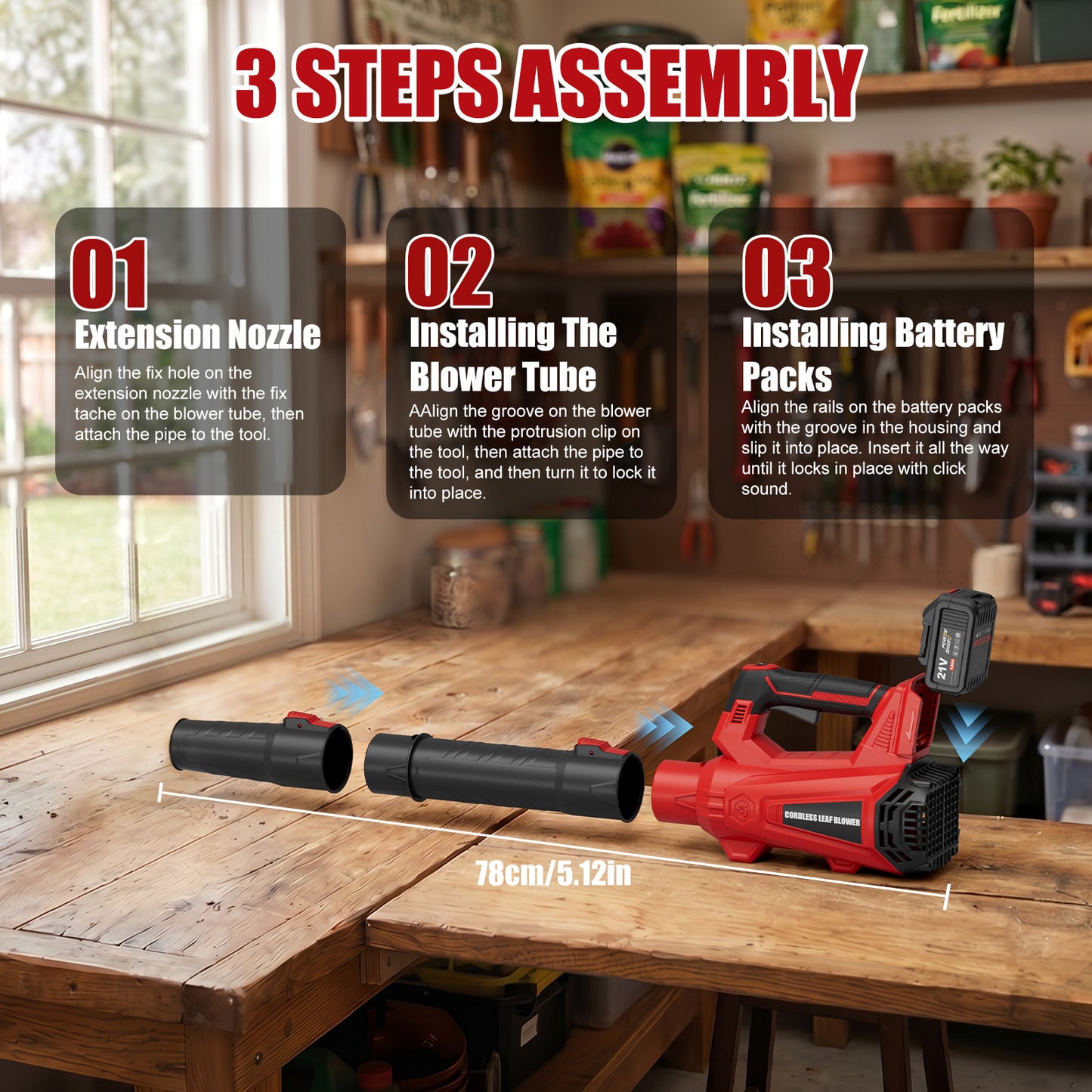 930CFM Leaf Blower Cordless, 21V 4.5AH Powerful Electric Cordless Leaf Blower, 6 Speeds Battery Powered Leaf Blowers for Lawn Care, Patio, Yard, Dust, Snow