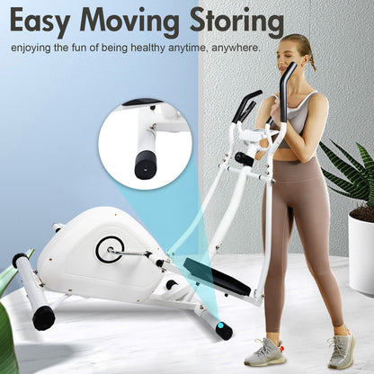 Amstech Elliptical Machine 8 Levels Resistance, Elliptical Trainers with LCD Monitor, Smooth Quiet Cardio Elliptical Machine Cross Trainer for Home Exercise Workout Equipment