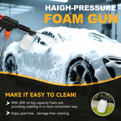 BAOKALER 970PSI Cordless Pressure Washer with 2 x 4.0Ah Rechargeable Batteries, Portable Pressure Washer with 6-in-1 Adjustable Nozzle for Cars/Patios