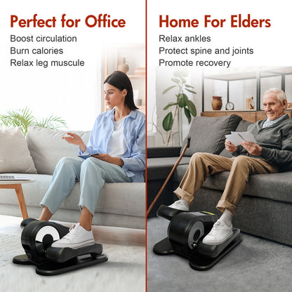 ALSO GO Under Desk Elliptical Machine, Leg Exerciser Electric for Seniors Adults, Ellipse Leg Exerciser with 12 Speed & 12 Mode, Quiet & Portable