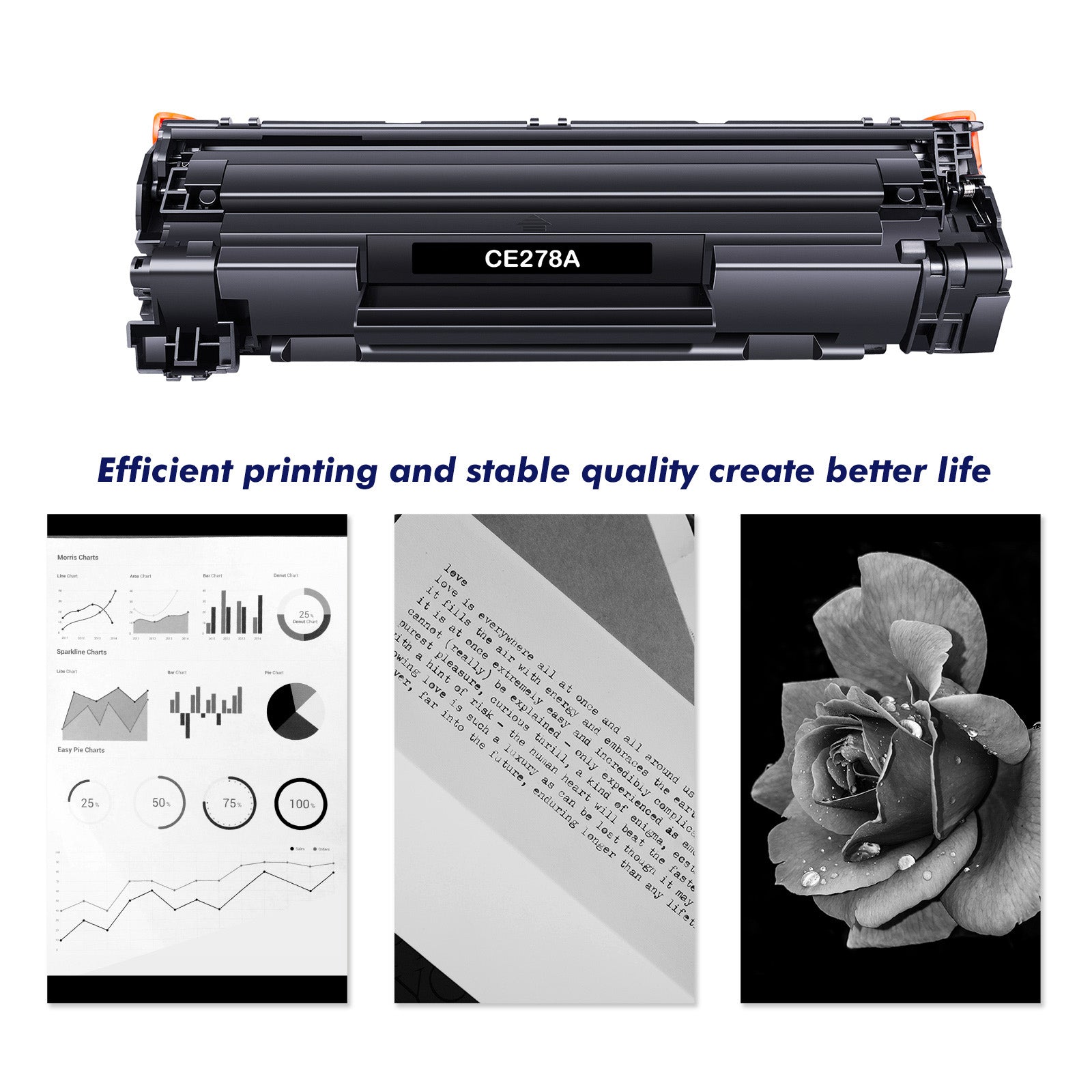 78A CE278A Black Toner Cartridges for HP 78A Laserjet MFP HP LaserJet M1536 MFP M1536DNF P1560 P1566 P1606 P1606DN Printer Ink Compatible with 1606dn Toner Cartridge (CE278AD | Black, 2-Pack)