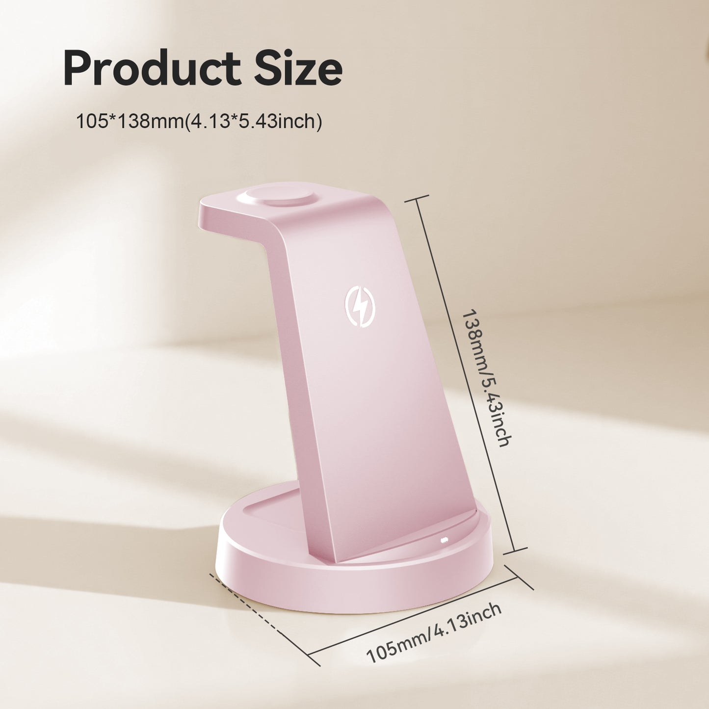 Wireless Charger for iPhone, 3 in 1 Charging Station Compatible with iPhone 17 to 12, Compatible with iWatch Series, Compatible with Airpods 4 3 2 Pro, Pink