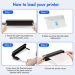 Cargar imagen en el visor de la galería, Baokaler Wireless Thermal Printer, Mobile Bluetooth Inkless Printer for Travel Home Use, Support US Letter/A4/A5/B5 Thermal Paper, Compatible with Android iOS Phone &amp; Laptop
