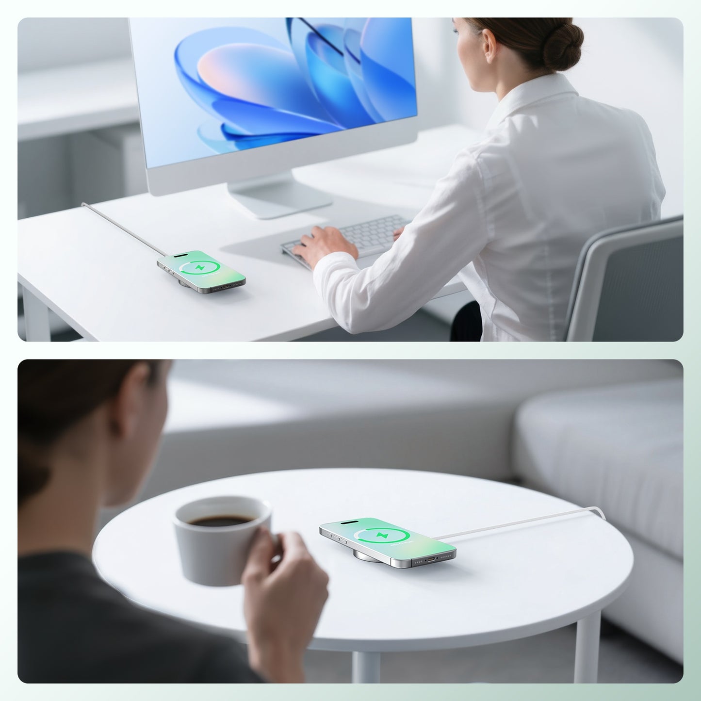 Wireless Charger for iPhone, 25W Phone Charger Compatible with iPhone 17 16 15 13 14 12 Series, Charging Pad Compatible with AirPods 4 3 2, White