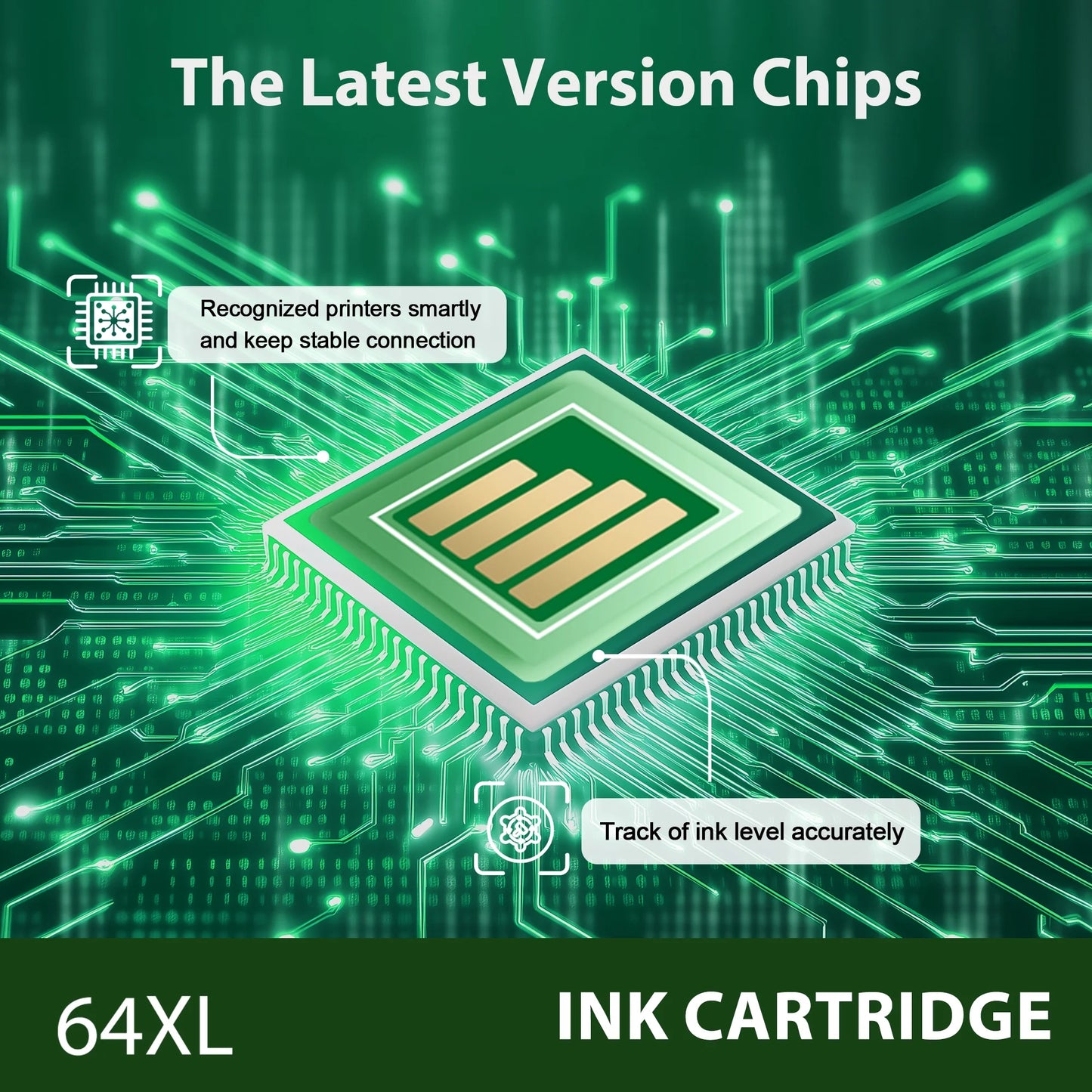 64XL Ink Cartridges Compatible for HP 64 XL Ink Cartridge Combo Pack HP Ink 64 XL for Envy Photo 7855 7858 7800 7155 6255 Printer Ink 64 (Black, Tri-color)