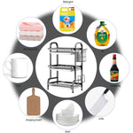 Load image into Gallery viewer, 3 Tier Dish Rack for Kitchen, Rustproof Dish Drying Rack with Drain Trays, Stainless Steel Dish Drainer, Multifunctional Drying Rack for Dishes with Knife Holder Cutting Board Holder, Black
