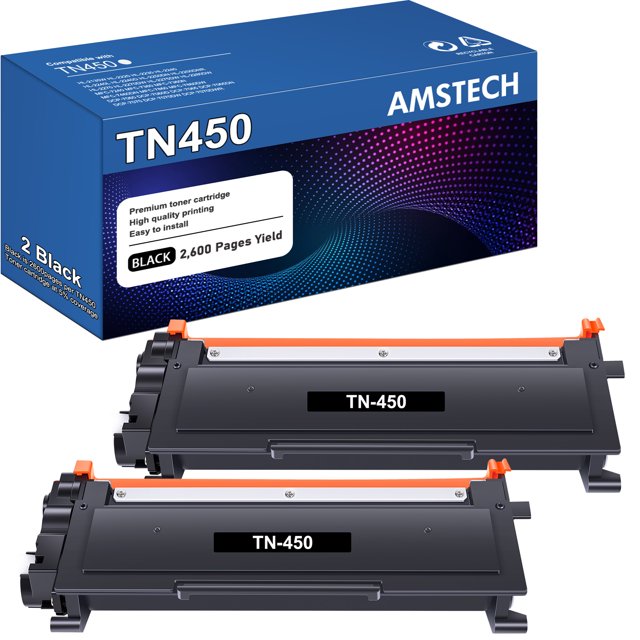TN450 Toner Cartridge Compatible for Brother TN450 TN420 TN-450 TN-420 HL-2270DW HL-2280DW HL-2240 MF7860DW MFC-7360N DCP-7065DN MFC7860DW Intellifax 2840 2940 Printer Ink (Black, 2-Pack)