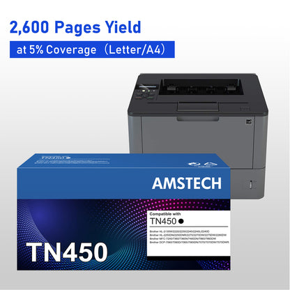 Amstech 3-pack Compatible Toner Replacement for Brother TN450 TN420 TN-450 TN-420 Compatible with HL-2270DW HL-2280DW HL-2230 HL-2240 MFC-7360N MFC-7860DW DCP-7065DN Intellifax 2840(Black)