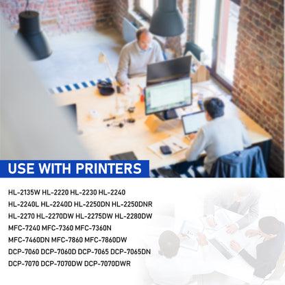 TN450 Toner Cartridge Black Compatible for Brother TN450 TN-450 TN420 TN-420 HL-2270DW HL-2280DW HL-2240 MF7860DW MFC-7360N DCP-7065DN MFC7860DW Intellifax 2840 2940 Printer Ink (4-Pack)