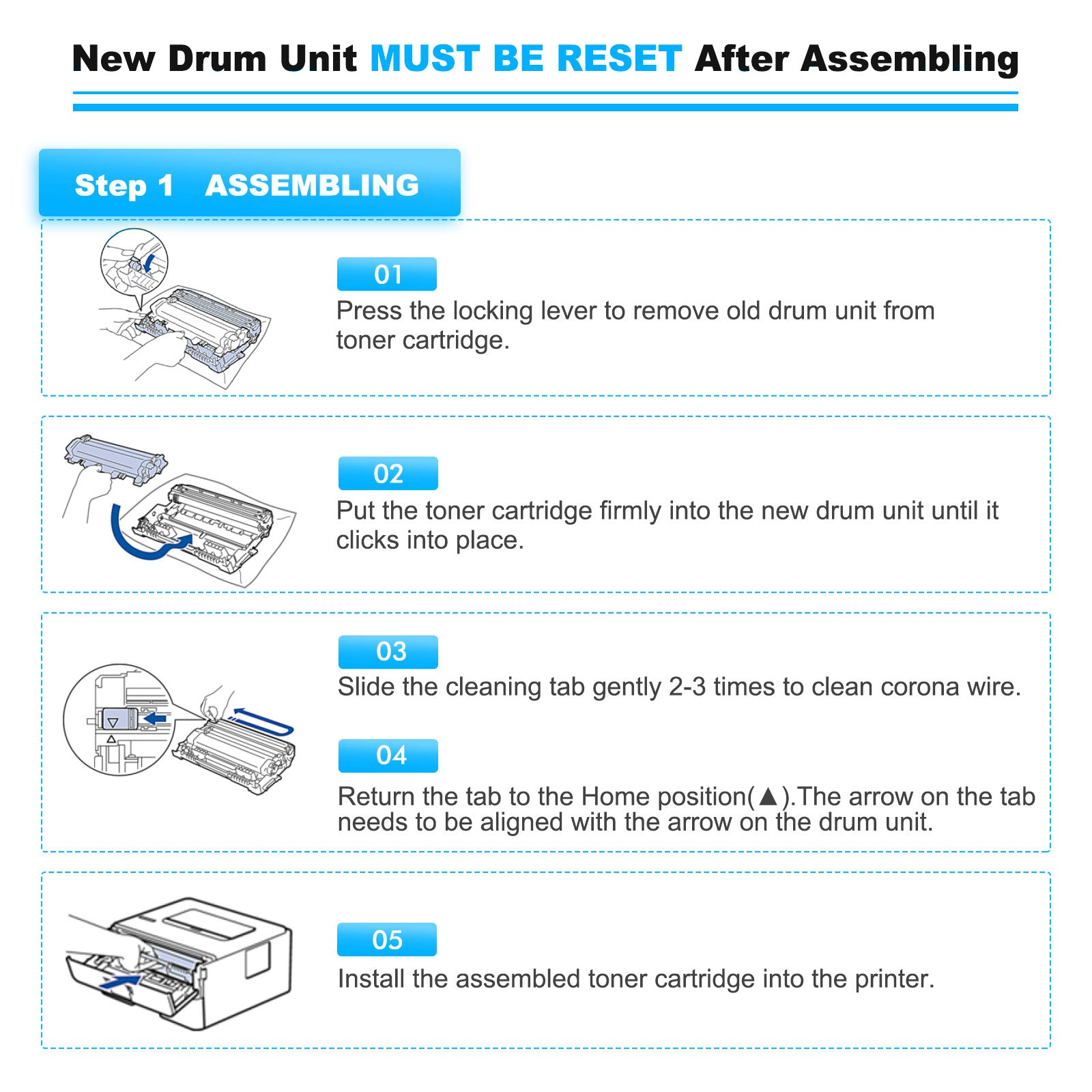 Amstech 2-Pack Compatible Drum Unit for Brother DR-730 DR730 DR 730 MFC-L2710DW MFC-L2750DW HL-L2350DW HL-L2370DW HL-L2390DW MFC-L2730DW Black