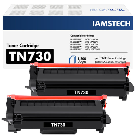 TN730 Toner Cartridge Replacement for Brother TN-730 TN760 HL-L2350DW MFC-L2710DW DCP-L2550DW Laser Printer Toner Ink (Black, 2-Pack)