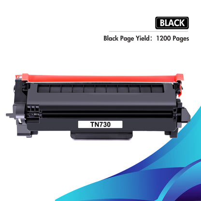 TN730 Toner Cartridge Replacement for Brother TN-730 TN760 HL-L2350DW MFC-L2710DW DCP-L2550DW Laser Printer Toner Ink (Black, 2-Pack)