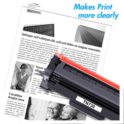 TN730 Toner Cartridge Replacement for Brother TN-730 TN760 HL-L2350DW MFC-L2710DW DCP-L2550DW Laser Printer Toner Ink (Black, 2-Pack)