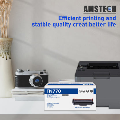 TN770 Toner Cartridge Compatible for Brother TN-770 TN 770 MFC-L2750DW MFC-L2750DWXL HL-L2370DW HL-L2370DWXL Printer High Yield (Black, 2-Pack)