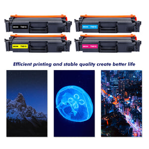 4-Pack TN810 Toner Cartidge Replacement for Brother TN-810 HL-L9410CDN HL-L9430CDN HL-L9470CDN HL-EX470W MFC-L9610CDN MFC-L9630CDN MFC-L9670CDN MFC-EX670W(Black Cyan Yellow Magenta)