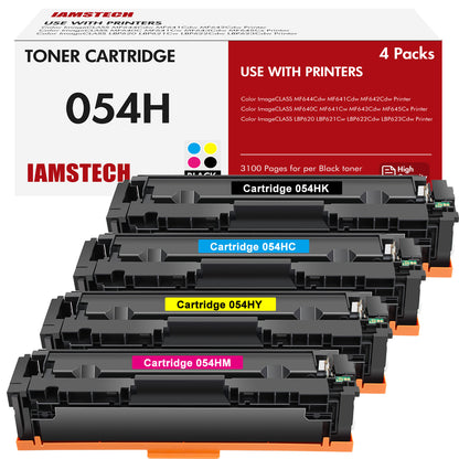 054H 054 Toner Cartridge 4-Pack Compatible for Canon 054 054H CRG-054H Toner Cartridge Set for MF644Cdw MF642Cdw -Black Cyan Magenta Yellow )