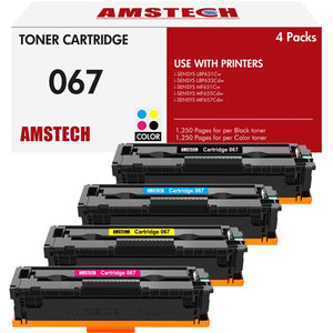 4-Pack 067 Toner Cartidge Replacement for Canon 067 CRG 067 i-SENSYS LBP633Cdw LBP632Cdw MF653Cdw MF654Cdw MF656Cdw(Black Cyan Yellow Magenta)