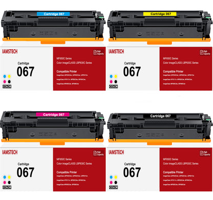 4-Pack 067 Toner Cartidge Replacement for Canon 067 067H CRG 067 Canon ImageCLASS MF656Cdw LBP632Cdw MF653Cdw LBP633Cdw MF654Cdw MF650 LBP630 Series Printer Ink (Black Cyan Yellow Magenta)