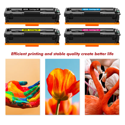 4-Pack 067 Toner Cartidge Replacement for Canon 067 067H CRG 067 Canon ImageCLASS MF656Cdw LBP632Cdw MF653Cdw LBP633Cdw MF654Cdw MF650 LBP630 Series Printer Ink (Black Cyan Yellow Magenta)