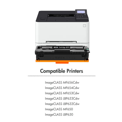 4-Pack 067H Toner Cartidge Replacement for Canon 067H 067 CRG 067H Canon ImageCLASS MF656Cdw LBP632Cdw MF653Cdw LBP633Cdw MF654Cdw MF650 LBP630 High Yield Printer Ink (Black Cyan Yellow Magenta)