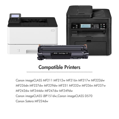 137 Black Toner Cartridge Compatible for Canon 137 CRG137 ImageCLASS ImageClass MF232w MF242dw D570 MF236n MF230 MF240 MF247dw MF227dw MF244dw MF232 MF230 Series Printer Ink (2-Pack)