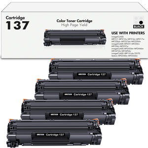 137 Toner Cartridge Black Compatible for Canon 137 CRG137 ImageCLASS ImageClass MF232w MF242dw D570 MF236n MF230 MF240 MF247dw MF227dw MF244dw MF232 MF230 Series Printer Ink (4-Pack)