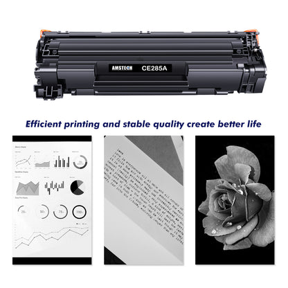 85A Black Compatible Toner Cartridge for HP 85A CE285A CE285D 285A Laserjet Pro P1102w M1212nf MFP P1102 P1102whp M1217nfw M1132 1102w CE285D M1212 M1217 Printer Ink (Black, 2-Pack, CE285AT1)