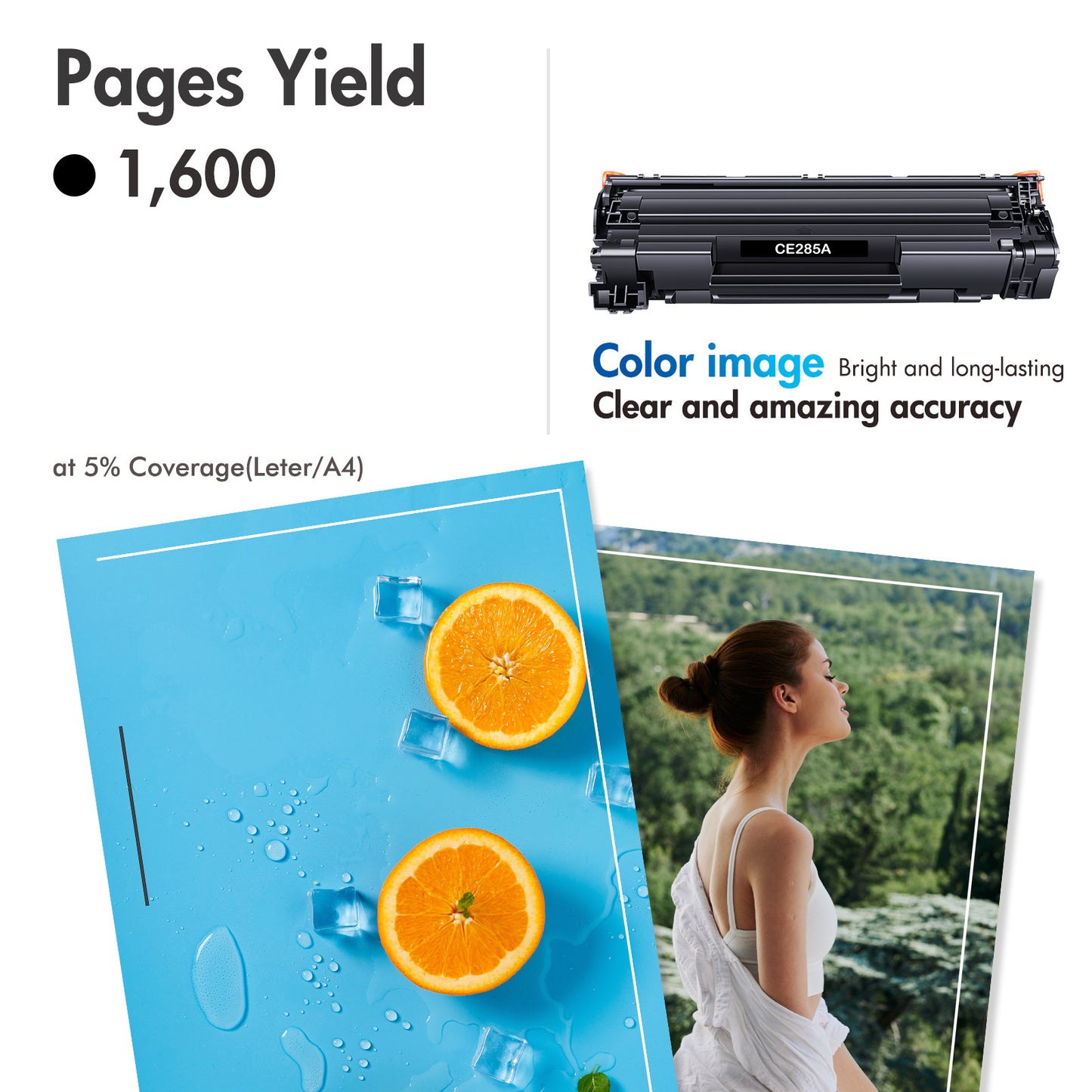 85A Black Compatible Toner Cartridge for HP 85A CE285A CE285D 285A Laserjet Pro P1102w M1212nf MFP P1102 P1102whp M1217nfw M1132 1102w CE285D M1212 M1217 Printer Ink (Black, 2-Pack, CE285AT1)